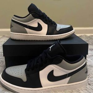 Jordan 1 Low shadow toe (black, grey, white)